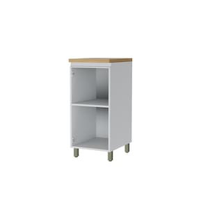 Balcão Nesher Rainha com 1 Porta e 1 Prateleira - 40cm de largura - Branco/Nature - 1