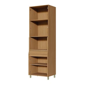Paneleiro Nesher Simone Mendes em MDF 15mm com 4 Portas, 1 Gaveta e 3 Prateleiras - 70cm de largura - Carvalho/Greige