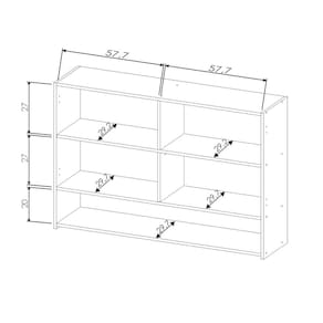 Armário Aéreo Nesher Simone Mendes em MDF 15mm com 2 Portas e 2 Prateleiras - 120cm de largura – Carvalho/Greige