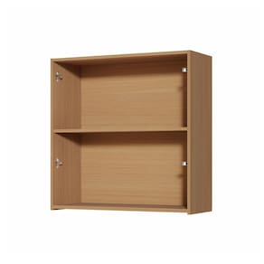 Armário Aéreo Nesher Simone Mendes em MDF 15mm com 2 Portas e 1 Prateleiras - 80cm de largura – Carvalho/Greige - 1