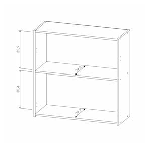 Armário Aéreo Nesher Simone Mendes em MDF 15mm com 2 Portas e 1 Prateleiras - 80cm de largura – Carvalho/Greige - 3