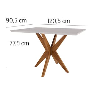 Mesa de Jantar Retangular Nesher Donna com 120 cm de Largura