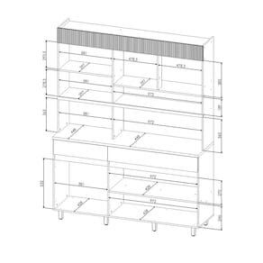 Cozinha Compacta Nesher Realeza com 5 Portas, 2 Gavetas e 2 Prateleiras - 160cm de largura - 3