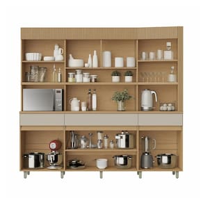 Cozinha Compacta Nesher Realeza com 5 Portas, 2 Gavetas e 2 Prateleiras - 220cm de largura - 2