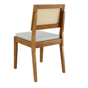 Conjunto com 2 Cadeiras de Jantar Nesher Rainha em Madeira com Estofado em Linho – Amadeirado - 3