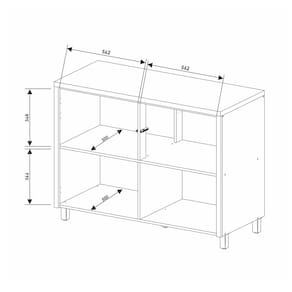 Balcão Nesher Condessa com 2 Portas e 1 Prateleira - 120cm de largura - Carvalho/Greige - 2