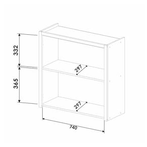 Armário Aéreo Nesher Condessa em MDF 15mm com 2 Portas e 1 Prateleira - 80cm de largura – Carvalho/Greige