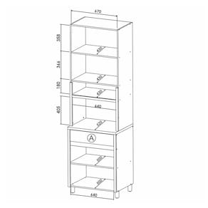 Paneleiro Nesher Condessa em MDF 15mm com 4 Portas, 1 Gaveta e 3 Prateleiras - 70cm de largura - Carvalho/Greige - 2