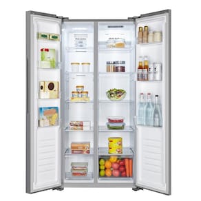 Geladeira 428L Hisense RS3P428 Side by Side Inverter Frost Free Portas Planas Puxador Embutido Cinza - 110V - 2