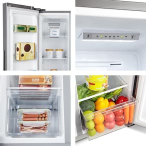 Geladeira 428L Hisense RS3P428 Side by Side Inverter Frost Free Portas Planas Puxador Embutido Cinza - 110V - 3