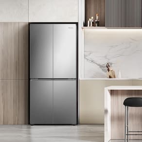 Geladeira 456L Hisense RQ5P470 Side By Side Multi Door Inverter Wi-Fi Metal Cooling Prateleiras de Vidro Inox