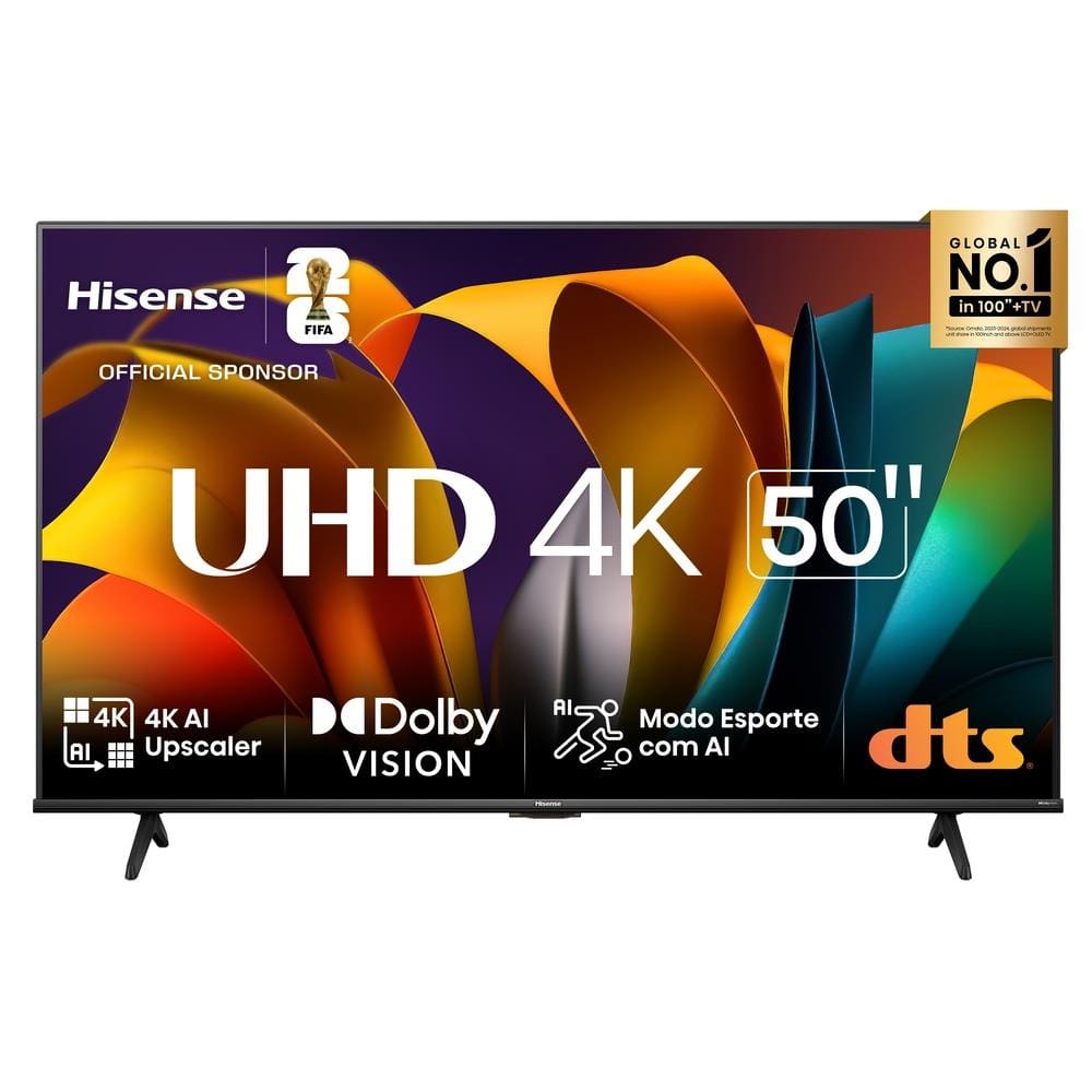 Smart TV 50” Hisense 50A6N DLED 4K UHD HDR10+ Dolby Vision