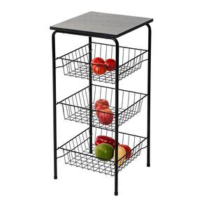 Fruteira Utimil com 3 Cestos - Preta - 1