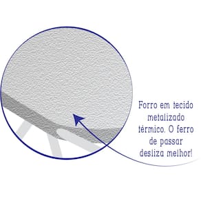 Tábua de Passar Roupa Utimil Ajustável com Ponta e Suporte para Ferro – Branco/Cinza