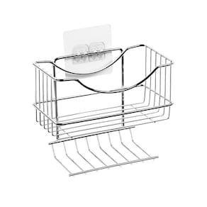 Porta Shampoo com Saboneteira Utimil Cromado Adesivo PVC 16x19,5x11cm Suporta 3kg