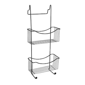 Suporte para Box Utimil Preto 60x25x16cm Aço Epóxi Brilhante Ponteiras em PVC Organização Banheiro