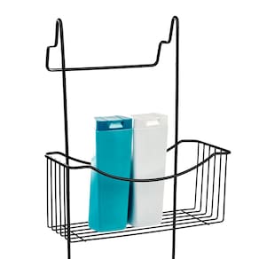 Suporte para Box Utimil Preto 60x25x16cm Aço Epóxi Brilhante Ponteiras em PVC Organização Banheiro - 2