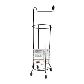 Suporte de Papel Higiênico Utimil de Chão Preto 52x14x14cm Aço Epóxi Brilhante 4 Rolos Funcional e Compacto - 2