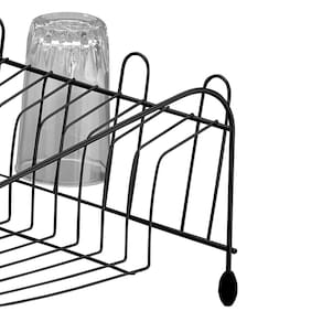 Escorredor de Louças para 12 Pratos Utimil em Aço Cromado - Preto - 3