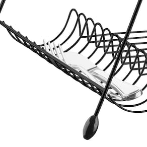 Escorredor de Louças 2 Andares Utimil em Aço Cromado - Preto - 1