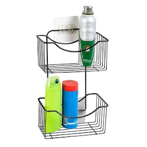 Suporte Porta Shampoo Parede 31x19x11cm Fixação Adesiva Aço Epóxi Fixação Adesiva - 1