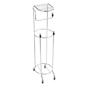 Suporte Papel Higiênico Utimil de Chão 4 Rolos Prateleira Compacto Elegante Cromado