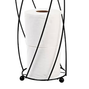 Suporte para Papel Higiênico Utimil Preto Aço Epóxi com Ponteiras PVC Design Sofisticado - 3