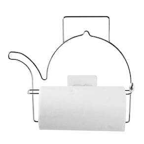 Porta Papel Toalha Utimil Chaleira Preto de Parede com Adesivo Visual Decorativo Prateleira Moderna - 1