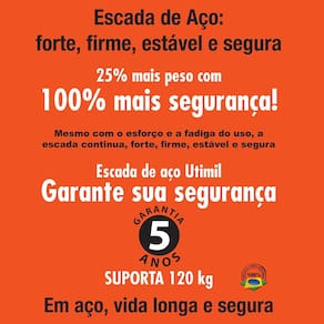 Escada Doméstica Utimil Maxiutil 3 Degraus - Branca - 3