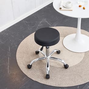 Cadeira Giratória Mocho Conthey PU Base Cromada Altura Ajustável Preta - 2