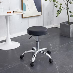 Cadeira Giratória Mocho Conthey PU Base Cromada Altura Ajustável Preta - 3