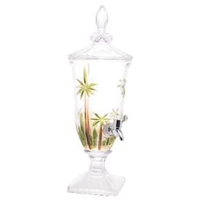 Suqueira de Cristal Ecológico Wolff Palm Tree 2L Handpaint com Pé e Tampa - SUQUEIRA CRISTAL ECOLOGICO PALM TREE 2L WOLFF - 1