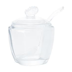 Açucareiro com Colher e Tampa Wolff Butterfly 130ml Vidro - ACUCAREIRO COM COLHER BUTTERFLY 8,5X8,5X11 WOLFF - 1