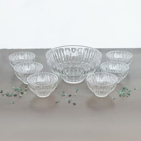 Conjunto 7 Peças Sobremesa Wolff Raios Vidro Design Elegante e Sofisticado - CJ PECAS PARA SOBREMESA DE VIDRO RAIOS 7PCS WOLFF - 2