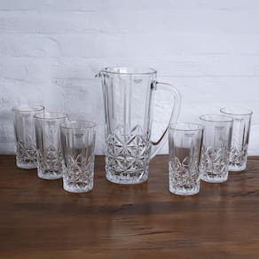 Conjunto 6 Copos Altos e Jarra 1L Wolff Stella 270ml Vidro Transparente Elegante - CJ COPOS 270ML E JARRA 1L DE VIDRO 7PCS WOLFF - 3