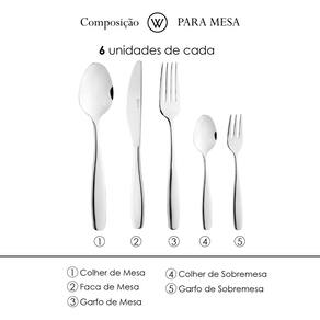 Faqueiro 30 Peças Aço Inox Wolff Cannes Design Sofisticado Alta Durabilidade - FAQUEIRO 30 PECAS DE ACO INOX CANNES WOLFF - 2