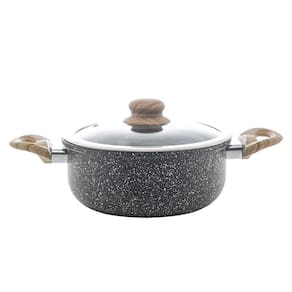 Caçarola de Indução Wolff Preta em Alumínio com Revestimento Cerâmico e Tampa de Vidro Granilite 24cm - CACAROLA INDULCAO ALUM C/REVES E TAMPA PT WOLFF - 1