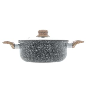 Caçarola de Indução Wolff Preta em Alumínio com Revestimento Cerâmico e Tampa de Vidro Granilite 24cm - CACAROLA INDULCAO ALUM C/REVES E TAMPA PT WOLFF - 2