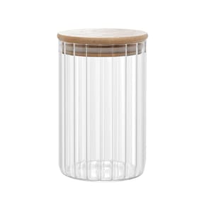 Porta Mantimento Wolff 700ml Vidro Borossilicato Tampa Bambu - PORTA MANTIMENTO BAMBU E VID BOROSSIL 700ML WOLFF - 1