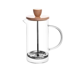 Cafeteira Prensa Francesa Wolff 400ml Vidro Borossilicato e Tampa de Bambu - CAFETEIRA PRENSA FRANCESA 400ML WOLFF - 1