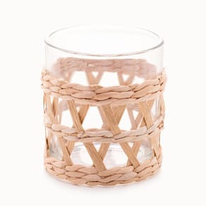 Conjunto 4 Copos Baixos Wolff 320ml Vidro com Sisal Natural Design Rústico - CJ COPOS DE VIDRO COM SISAL 320ML 4PCS WOLFF - 1