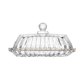 Manteigueira Retangular Wolff Império 15,5x7,5x8,5cm Cristal com Tampa e Fio de Ouro - MANTEIGUEIRA RET IMPERATRIZ 15,5X7,5X8,5CM WOLFF - 2