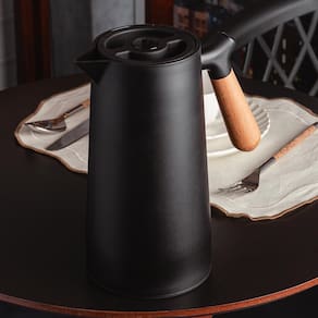 Garrafa Térmica Wolff Nórdica 1L Cabo de Madeira Termômetro Preta - GARRAFA TERMICA NORDICA PRETA 1L WOLFF - 3