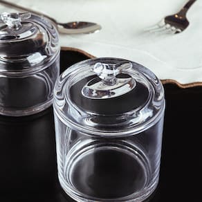 Pote de Cristal Ecológico Wolff 10,5x10,5x14,5cm Bird com Tampa em Alto-Relevo - POTE DE CRISTAL ECO BIRD 10,5X10,5X14,5 WOLFF - 2