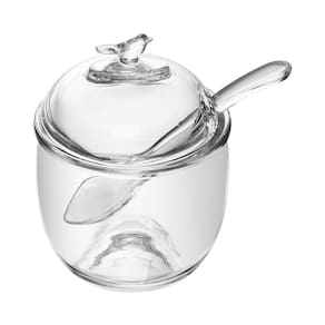 Açucareiro com Colher e Tampa Wolff Bird 150ml Cristal Ecológico - ACUCAREIRO C/COLHER E TAMPA BIRD 150ML CRIST WOLFF - 1