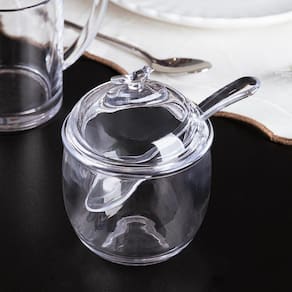 Açucareiro com Colher e Tampa Wolff Bird 150ml Cristal Ecológico - ACUCAREIRO C/COLHER E TAMPA BIRD 150ML CRIST WOLFF - 3