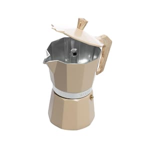 Cafeteira Italiana Wolff 300ml em Alumínio Cabo Plástico 6 Doses Bege Fosca - CAFET ITALIANA DE ALUMINIO CABO FOSCO 300ML WOLFF - 2