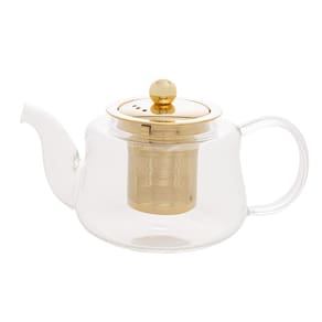 Chaleira de Vidro Wolff 600ml com Difusor Dourado em Inox e Vidro Resistente ao Calor - CHALEIRA DE VIDRO RESISTENTE A CALOR 600ML WOLFF - 2