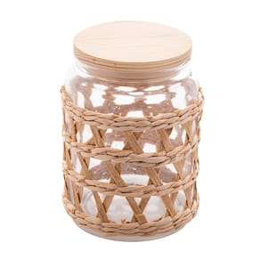 Porta Mantimentos Wolff 750ml Vidro com Sisal Tampa de Madeira - PORTA MANTIMENTOS DE VIDRO E SISAL 750ML WOLFF - 1