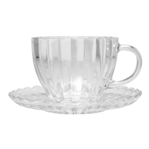 Conjunto 6 Xícaras Chá Wolff Pétala 200ml Vidro com Pires Elegante - CJ XIC DE CHA PETALA 200ML 6PCS WOLFF - 2